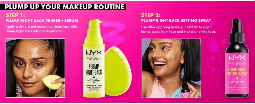 NYX PROFESSIONAL MAKEUP Plump Right Back Plumping Serum & Primer, With Hyaluronic Acid - plump right back serum primer face makeup plumping