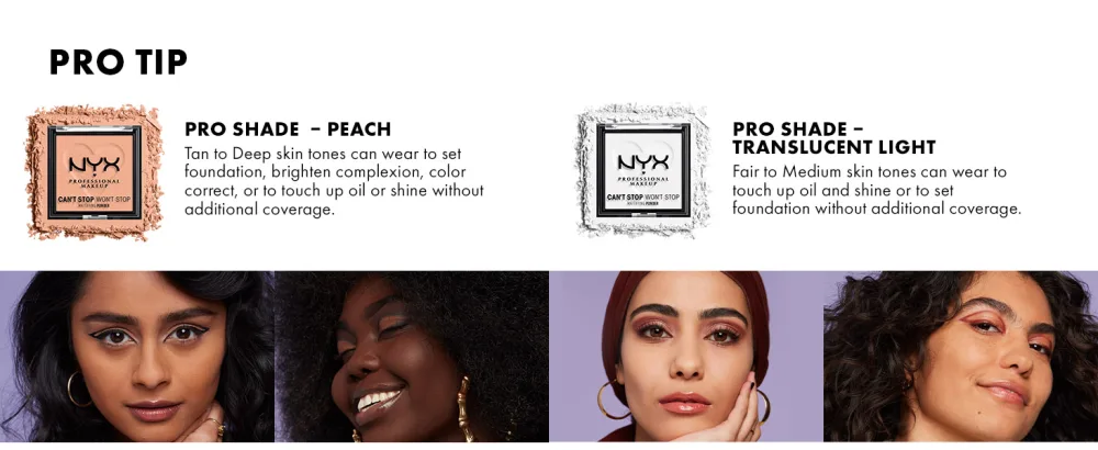 NYX PROFESSIONAL MAKEUP Can't Stop Won't Stop Mattifying Pressed Powder - Light 02 LIGHT - nyx can