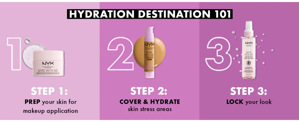 NYX PROFESSIONAL MAKEUP Bare With Me Concealer Serum, Up To 24Hr Hydration - Vanilla 03 VANILLA - BWMC bare with me concealer skincare serum undereye hydrating