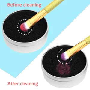 Nydotd 8pcs Makeup Brush Cleaner set - 2 Pack Makeup Brush Cleaner with 6pcs Replacement Sponge, Dry Makeup Brushes Cleaner Sponge Eye Shadow or Blush Color Removal Quickly Switch to Next Color - product information 4