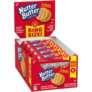 Nutter Butter Peanut Butter Sandwich Cookies, King Size, 10 - 3.5 oz Snack Packs - image
