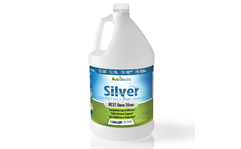 NutriNoche Colloidal Silver Mineral Liquid Supplement - Daily Immune System Support - Colloidal Nano Silver 30 PPM (Gallon Size) 128 Fl Oz (Pack of 1) - nutrinoche colloidal silver gallon 30 ppm