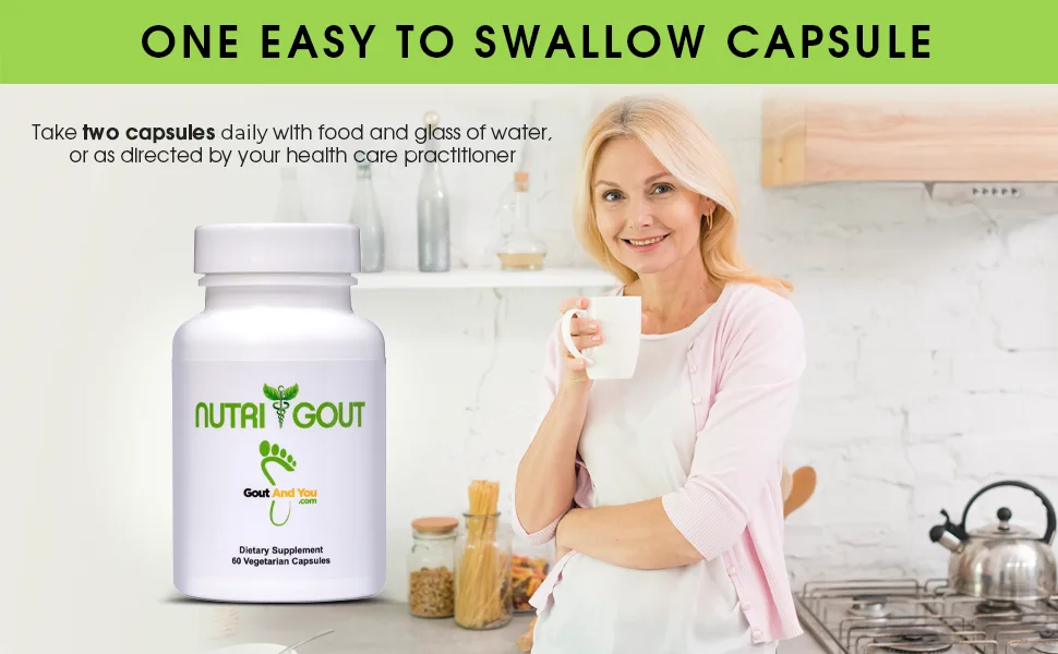 NutriGout Uric Acid Cleanse Supplement for Active Mobility, Strong Flexibility, Muscle Pain Relief, Joint Comfort and Kidney Support - Non-GMO, Gluten Free - Nutrigout easy to swallow capsules