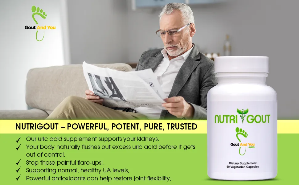 NutriGout Uric Acid Cleanse Supplement for Active Mobility, Strong Flexibility, Muscle Pain Relief, Joint Comfort and Kidney Support - Non-GMO, Gluten Free - Nutrigout uric acid support
