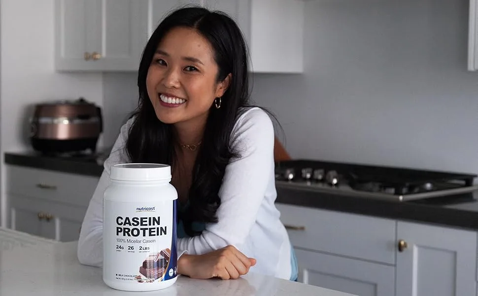 Nutricost Casein Protein Powder 5lb Vanilla - Micellar Casein, Gluten Free, Non-GMO 5 Pound (Pack of 1) Vanilla - Casein Protein Micellar Casein