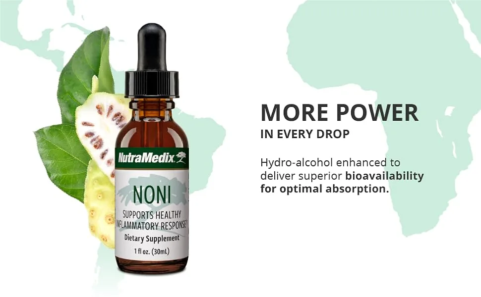 NutraMedix Noni Plant Drops - Liquid Herbal Supplement to Support a Healthy Immune System, Inflammatory Response & Microbial Support with Bioavailabile Mulberry Fruit Extract (1oz / 30ml Liquid) - noni