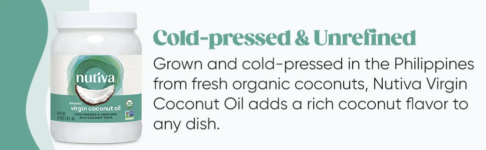 Nutiva Organic Cold-Pressed Virgin Coconut Oil, 78 Fl Oz USDA Organic, Non-GMO, Whole 30 Approved, Vegan, Keto, Fresh Flavor and Aroma for Cooking & Healthy Skin and Hair 78 Fl Oz (Pack of 1) - 54 oz