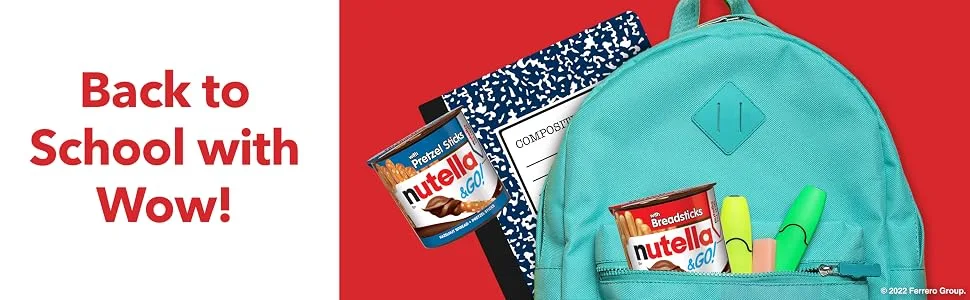 Nutella & GOHazelnut and Cocoa Spread with Pretzel SticksSnack Pack for Kids1.9 oz each24 Pack - Back to School with Wow