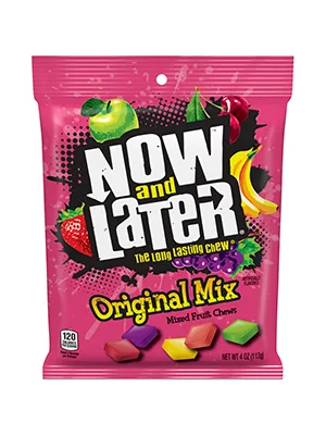 Now and Later Original Taffy Chews Candy, Assorted, 150Count Chews, 90 Ounce Jar, Cherry Assorted 5.6 Pound (Pack of 1) - Now and Later Original Chews
