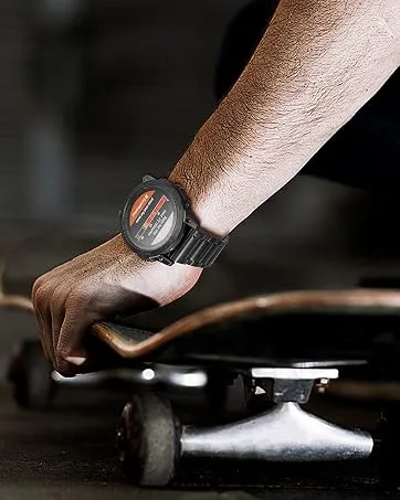 NotoCity Silicone Watch Band Replacement Solft Silicone Strap Compatible Forerunner 230/220/ 235/ 620/ 630/ 735XT/ Approach S20/ S5/ S6-Black Gray Black-Gray - product information 11