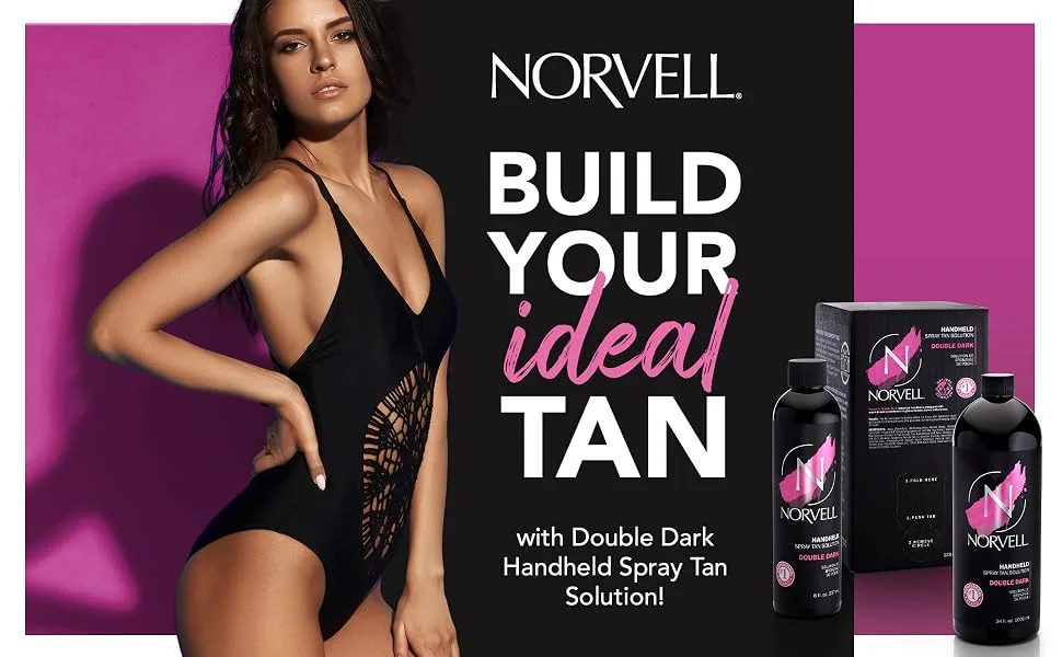 Norvell Premium Professional Sunless Tanning Spray Tan Solution - Double Dark, 8 fl.oz. 8 Fl Oz (Pack of 1) - double dark Sunless tanning spray