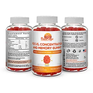 Nootropic Gummy Complex: Choline Supplement with Phosphatidylserine, and Pantothenic Acid Supplement- Improve Focus, Concentration, and Memory- Vegan, Cherry Flavor 60 Count - Memory gummies