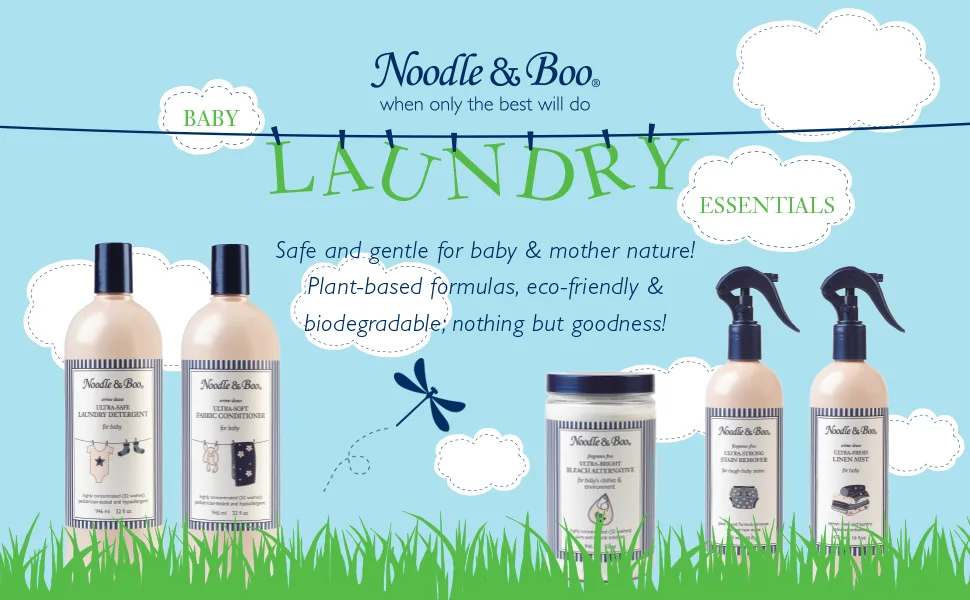 Noodle & Boo Baby Laundry Essentials Ultra-Safe Laundry Detergent Creme Douce 60 Fl Oz - Top laundry Banner