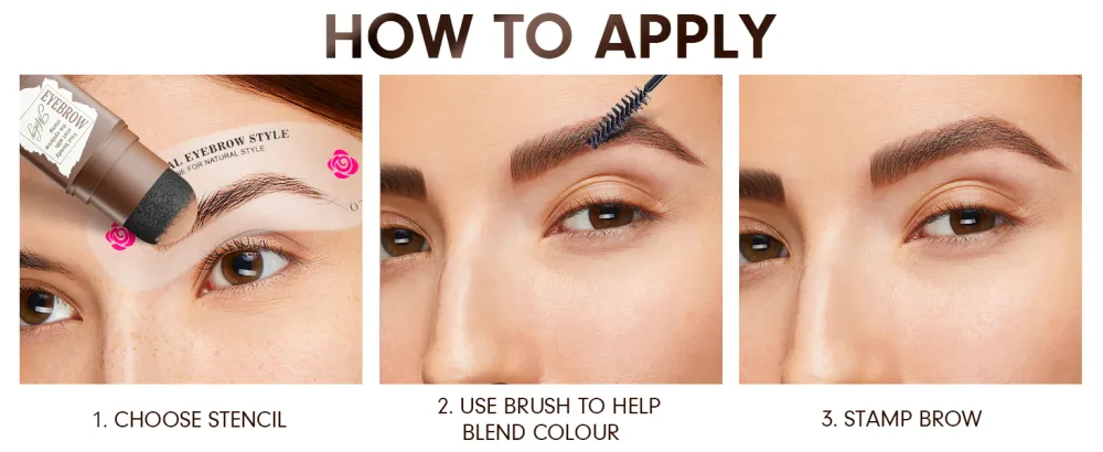 Eyebrow Stamp Stencil Kit - Eye Brow Stencil Kits with Eyebrow Blush Long-lasting Waterproof & Smudge-Proof Eyebrow Shaping Kit (Light Brown) - product information 11