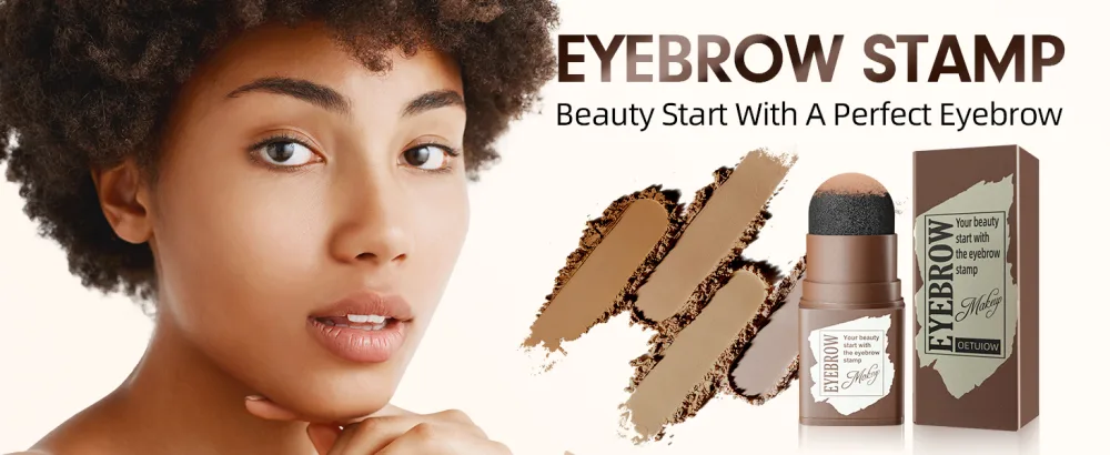 Eyebrow Stamp Stencil Kit - Eye Brow Stencil Kits with Eyebrow Blush Long-lasting Waterproof & Smudge-Proof Eyebrow Shaping Kit (Light Brown) - product information 9
