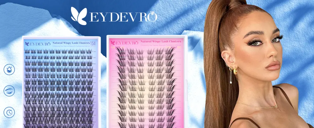 Wispy Lash Clusters Natural Eyelash Cluster Extensions C Curl 8-16mm Individual Lashes DIY Lash Extensions Cluster Lashes Individual Eyelashes Extensions by EYDEVRO Natural Wispy Clusters - Natural Wispy Lash Clusters
