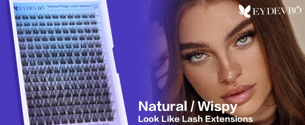 Wispy Lash Clusters Natural Eyelash Cluster Extensions C Curl 8-16mm Individual Lashes DIY Lash Extensions Cluster Lashes Individual Eyelashes Extensions by EYDEVRO Natural Wispy Clusters - Natural Wispy Lash Clusters