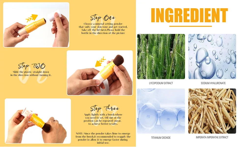 Mineral Sunscreen Setting Powder SPF 35 Translucent Setting Brush Powder for Face Long Lasting Oil Control Matte Loose Powder Lightweight Breathable (02# Medium) - Mineral Brush Powder