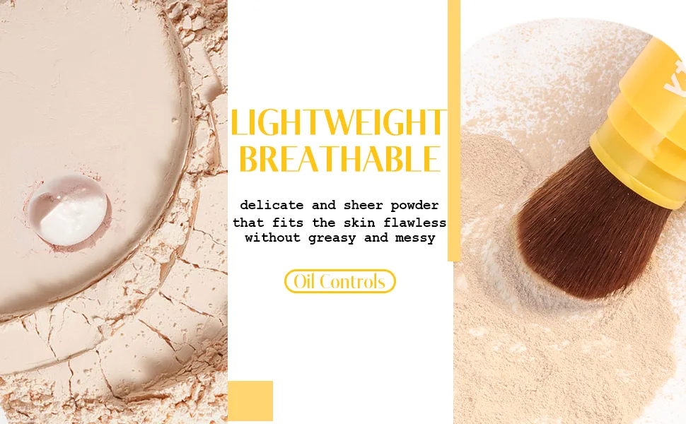 Mineral Sunscreen Setting Powder SPF 35 Translucent Setting Brush Powder for Face Long Lasting Oil Control Matte Loose Powder Lightweight Breathable (02# Medium) - Translucent Mineral Brush Powder