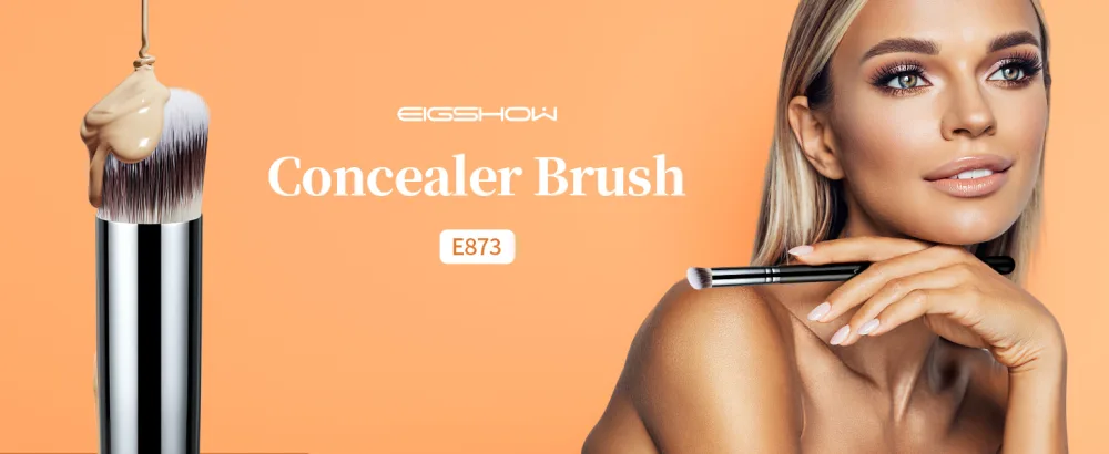 EIGSHOW Concealer Brush Under Eye Professional Premium Cosmetic Makeup Brushes for Cream Powder Liquid Flawless Coverage Brush for Concealing Buffing Blending Brush E873 Mini-E873 - concealer Brush