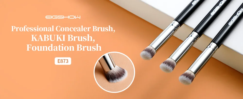 EIGSHOW Concealer Brush Under Eye Professional Premium Cosmetic Makeup Brushes for Cream Powder Liquid Flawless Coverage Brush for Concealing Buffing Blending Brush E873 Mini-E873 - concealer makeup brush
