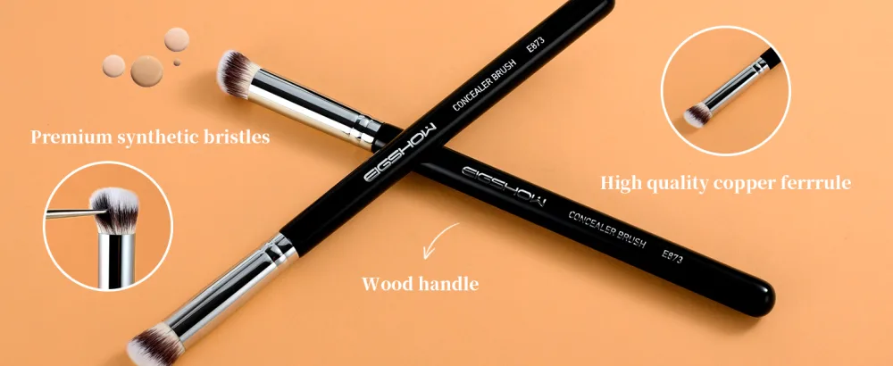 EIGSHOW Concealer Brush Under Eye Professional Premium Cosmetic Makeup Brushes for Cream Powder Liquid Flawless Coverage Brush for Concealing Buffing Blending Brush E873 Mini-E873 - eyeliner brush