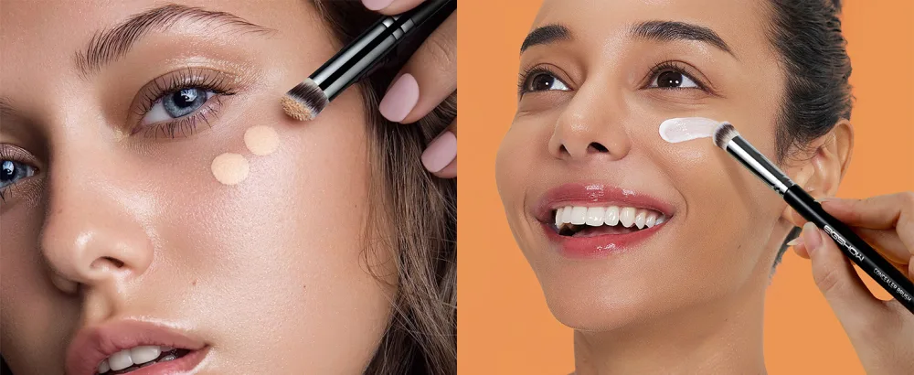 EIGSHOW Concealer Brush Under Eye Professional Premium Cosmetic Makeup Brushes for Cream Powder Liquid Flawless Coverage Brush for Concealing Buffing Blending Brush E873 Mini-E873 - high quality makeup brush