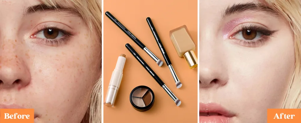 EIGSHOW Concealer Brush Under Eye Professional Premium Cosmetic Makeup Brushes for Cream Powder Liquid Flawless Coverage Brush for Concealing Buffing Blending Brush E873 Mini-E873 - kabuki brush