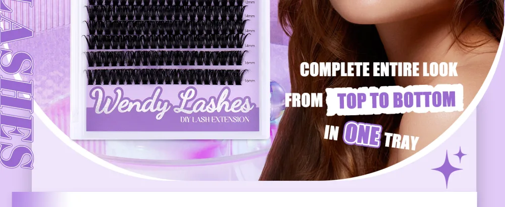 WENDY Lashes Clusters Multi-Type DIY Eyelash Extension - Lash Clusters D Curl 40D & Bottom Lashes Black Cluster Eyelash Extensions Wispy Soft Individual Lashes Suitable for Beginners 10-16 MM Bottom+40D-10-16 - product information 28