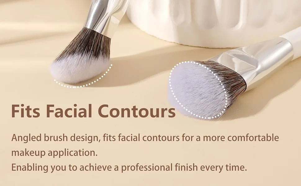 Foundation Brush Contour Blush Angled Contoured for Flawless Face Foundation Highlight Blush Makeup Multitask Cheek Brush 202 202 multitask cheek - angled brush for face
