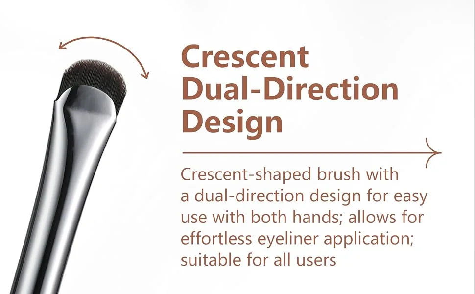 Eyeliner Brush Crescent-Shaped Eyeliner and Brow Brush - Effortlessly Create Perfect Eyeliner (187 curved eyeliner) - dual direction design