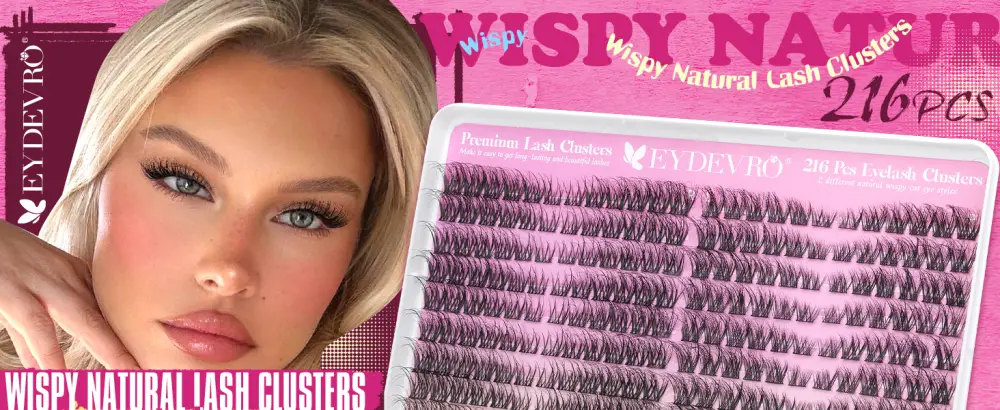 Wispy Lash Clusters Natural Eyelash Clusters Left & Right Fluffy Cluster Lashes 2 Styles Individual Lashes Cluster Eyelash Extensions 8-18mm Mixed DIY Lash Extensions by EYDEVRO Left/Right Wispy & Natural Lash Clusters - wispy lash clusters