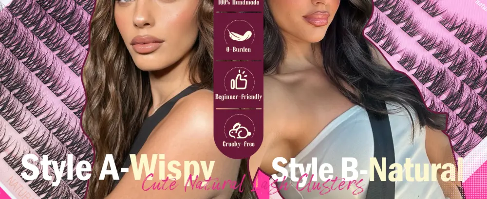 Wispy Lash Clusters Natural Eyelash Clusters Left & Right Fluffy Cluster Lashes 2 Styles Individual Lashes Cluster Eyelash Extensions 8-18mm Mixed DIY Lash Extensions by EYDEVRO Left/Right Wispy & Natural Lash Clusters - wispy lash clusters