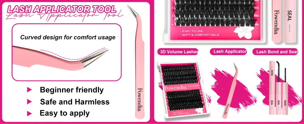 Lash Clusters Kit Fluffy 80D 100D Individual Lashes D Curl Cluster Eyelash Extensions 10-18mm DIY Lash Extension Kit Lash Bond and Seal Waterproof Lash Applicator Thick False Eyelashes Kit 80D+100D-Kit(Fluffy) - DIY lash clusters