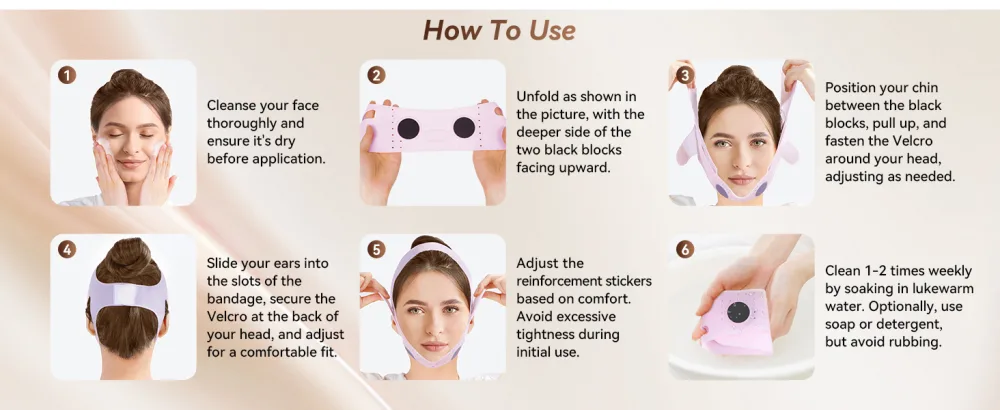 Reusable V Line Face Strap Soft Silicone Chin Strap for Women 23-27 Inches(PINK) - Reusable V Line Face Strap