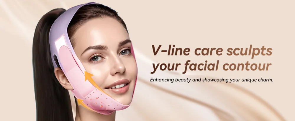 Reusable V Line Face Strap Soft Silicone Chin Strap for Women 23-27 Inches(PINK) - Reusable V Line Face Strap