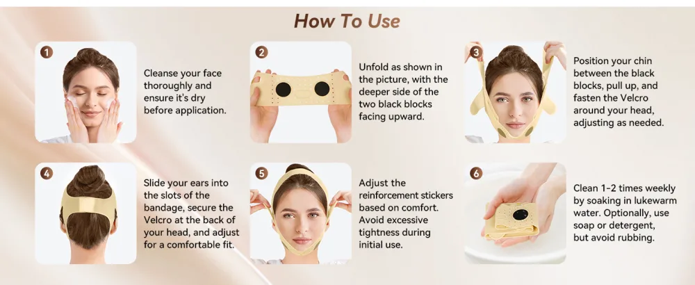 Reusable V Line Face Strap Soft Silicone Chin Strap for Women 23-27 Inches(Skin tone) - Reusable V Line Face Strap