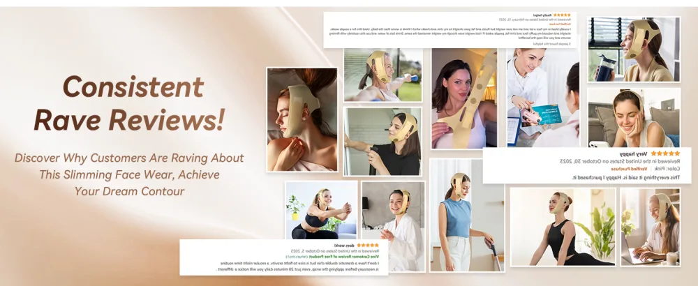 Reusable V Line Face Strap Soft Silicone Chin Strap for Women 23-27 Inches(Skin tone) - Reusable V Line Face Strap