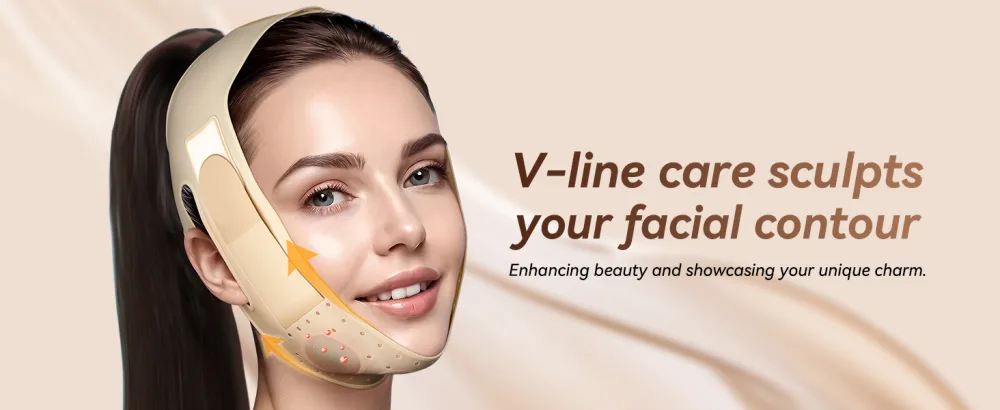 Reusable V Line Face Strap Soft Silicone Chin Strap for Women 23-27 Inches(Skin tone) - Reusable V Line Face Strap