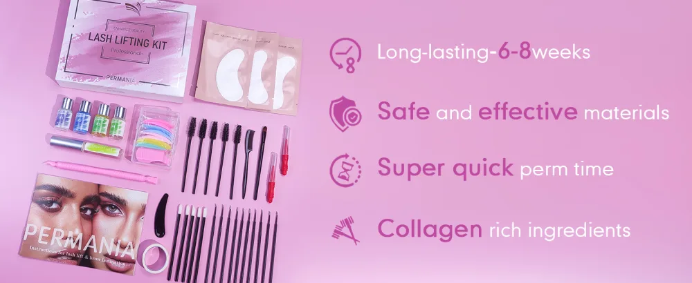 PERMANIA Lash Lift Kit Professional Eyelash Perm Kit for Beginners Friendly Last up to 6 Weeks Salon Grade Brow Lamination Kit with Lash Lift Glue - luxe lash lift kit