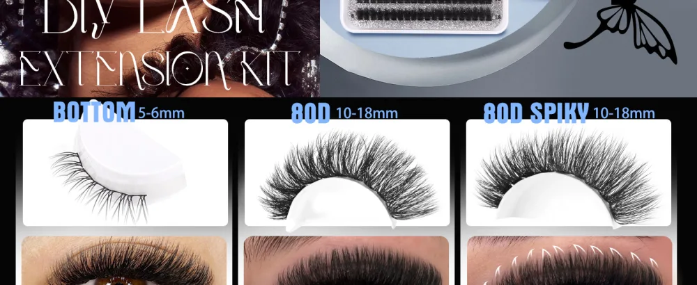 Fluffy Cluster Lashes with Bottom Cluster Eyelash Extensions 10-18mm Lash Clusters D Curl 200D+300D Volume Lash Extensions Wispy Individual Lashes DIY Lashes Extensions by Geeneiya - cluster lashes