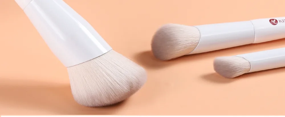 KINGMAS Angled Foundation Brush Concealer Brush Kabuki Makeup Brush for Liquid Blending Cream Powder Blush Buffing Stippling Face Makeup Tools White (170) 170W Foundation Brush White - Foundation Brush 2