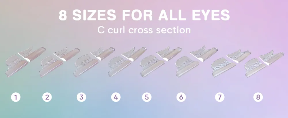 Eyelash Lift Pads Libeauty Reusable Super-sticky Lash Perm Rods 8 Pairs Silicon Pads Wing Shape Eyelash Lifting Shield DIY Use at Home or Salon Lash Curling Tool - lash lifting rods