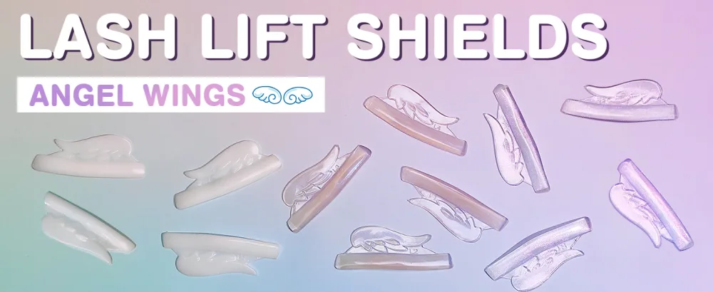 Eyelash Lift Pads Libeauty Reusable Super-sticky Lash Perm Rods 8 Pairs Silicon Pads Wing Shape Eyelash Lifting Shield DIY Use at Home or Salon Lash Curling Tool - lash rods