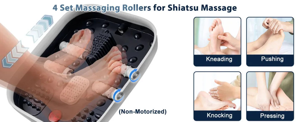 Collapsible Foot Bath Spa with Heat Remote Control Massage Rollers Bubble Foot Pedicure Kit Red Light Pedicure Foot Spa Foot Bath for Gifts - unifull foot spa