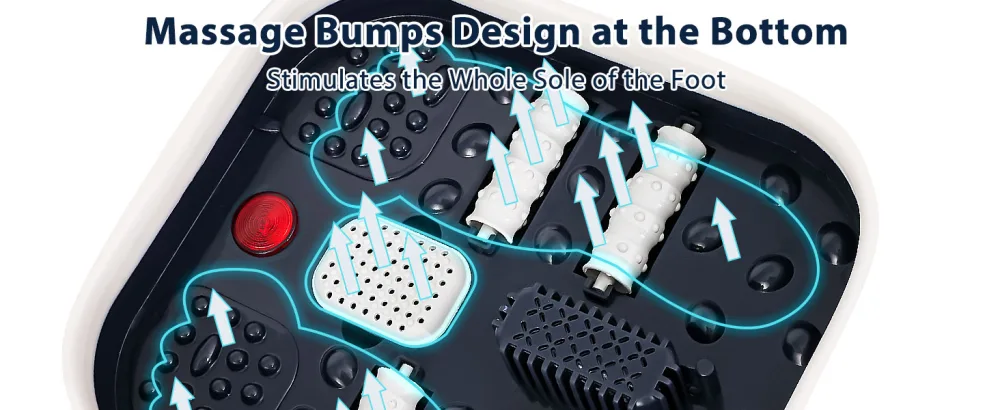 Collapsible Foot Bath Spa with Heat Remote Control Massage Rollers Bubble Foot Pedicure Kit Red Light Pedicure Foot Spa Foot Bath for Gifts - unifull foot spa