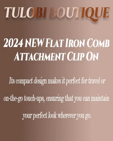 TULOBI 2024 New Flat Iron Hair Straightener Comb Attachment Professional or Home Use Compact Styling Tool (Black) - Flat Iron Comb Attachment Clip On