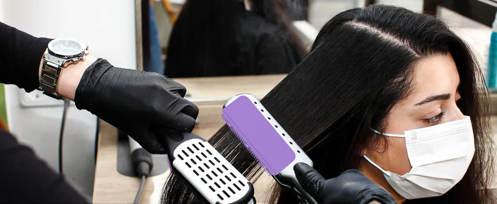 TULOBI 2024 New Flat Iron Hair Straightener Comb Attachment Professional or Home Use Compact Styling Tool (Black) - flat iron comb attachment flat iron comb hair straightener comb