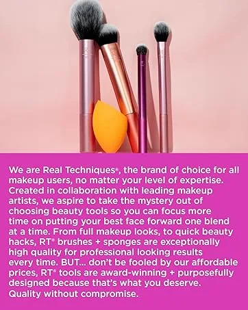 Real Techniques Sleigh The Night Mini Brush + Sponge 4 Piece Holiday Gift Set Sleigh the Night 4 Piece Set - About