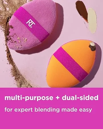 Real Techniques Sleigh The Night Mini Brush + Sponge 4 Piece Holiday Gift Set Sleigh the Night 4 Piece Set - multi-purpose and dual-sided